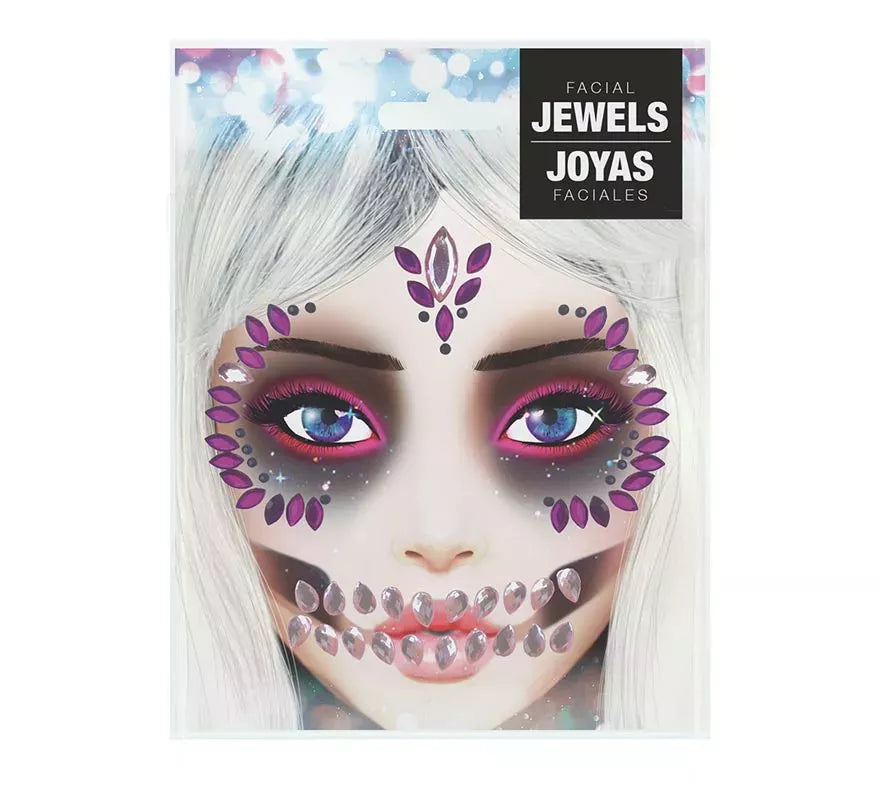 Translation missing: es.Joyas Faciales Adhesivas de Calavera Lila