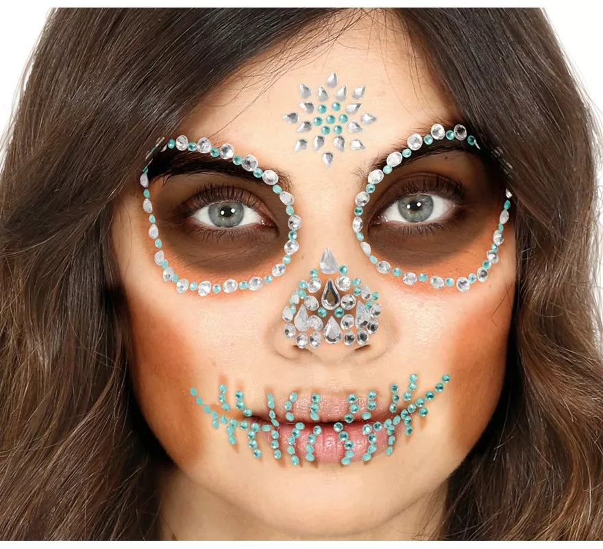 Translation missing: it.Joyas Faciales Adhesivas de Calavera Verde