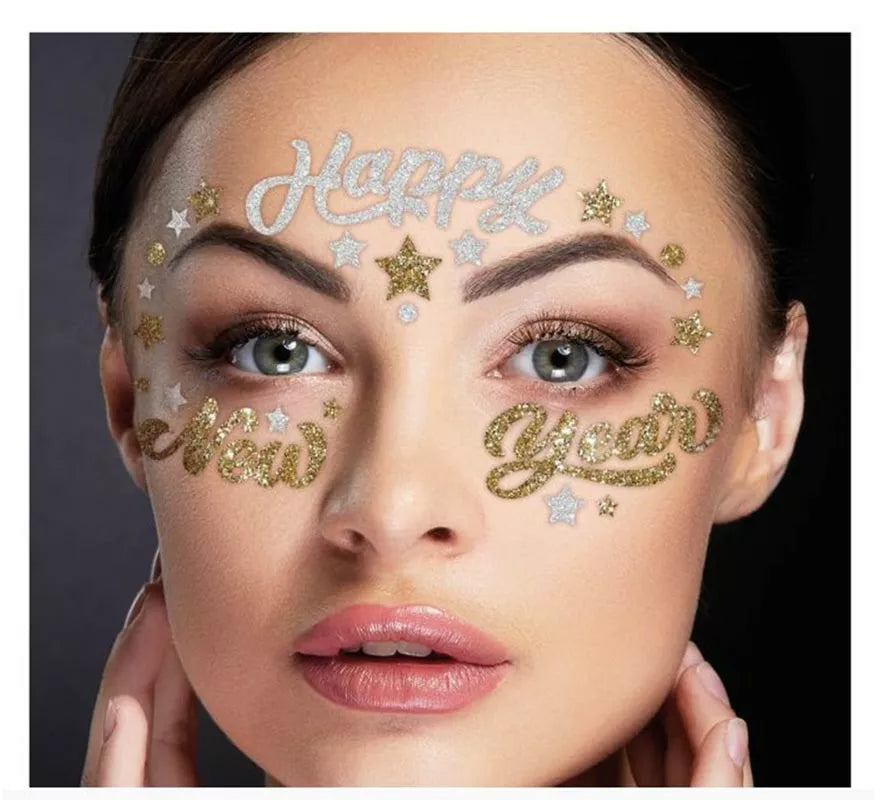 Translation missing: it.Joyas Faciales Adhesivas Happy New Year brillantes