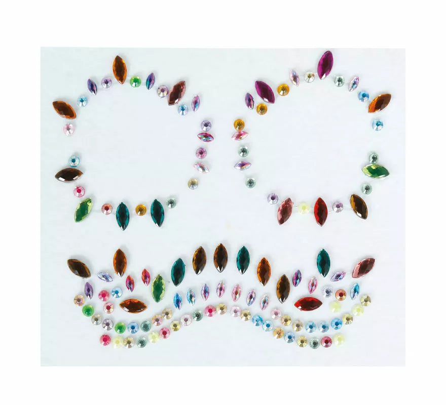 Translation missing: it.Joyas Faciales Calavera multicolor Adhesivas de 13x15 cm