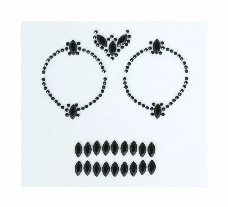 Translation missing: it.Joyas Faciales Calavera negro Adhesivas de 13x15 cm
