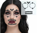 Joyas Faciales Calavera negro Adhesivas de 13x15 cm