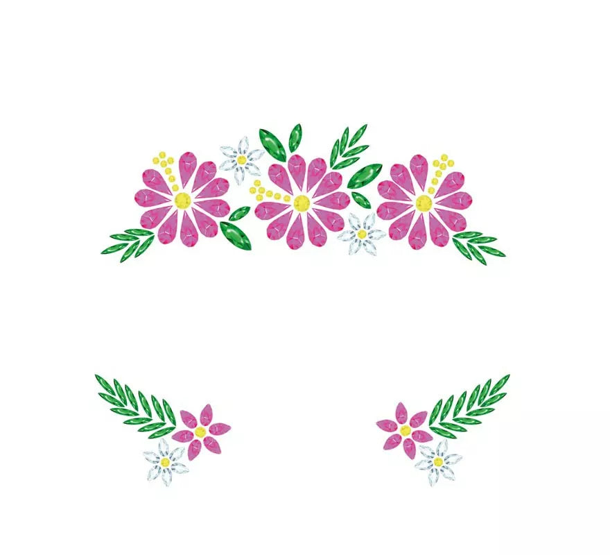 Translation missing: es.Joyas Faciales Flores rosa y verde