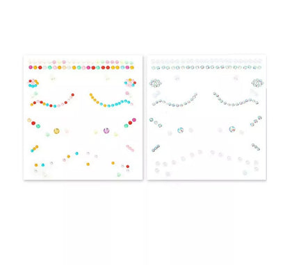 Joyas Faciales puntos con brillo colores surtidos