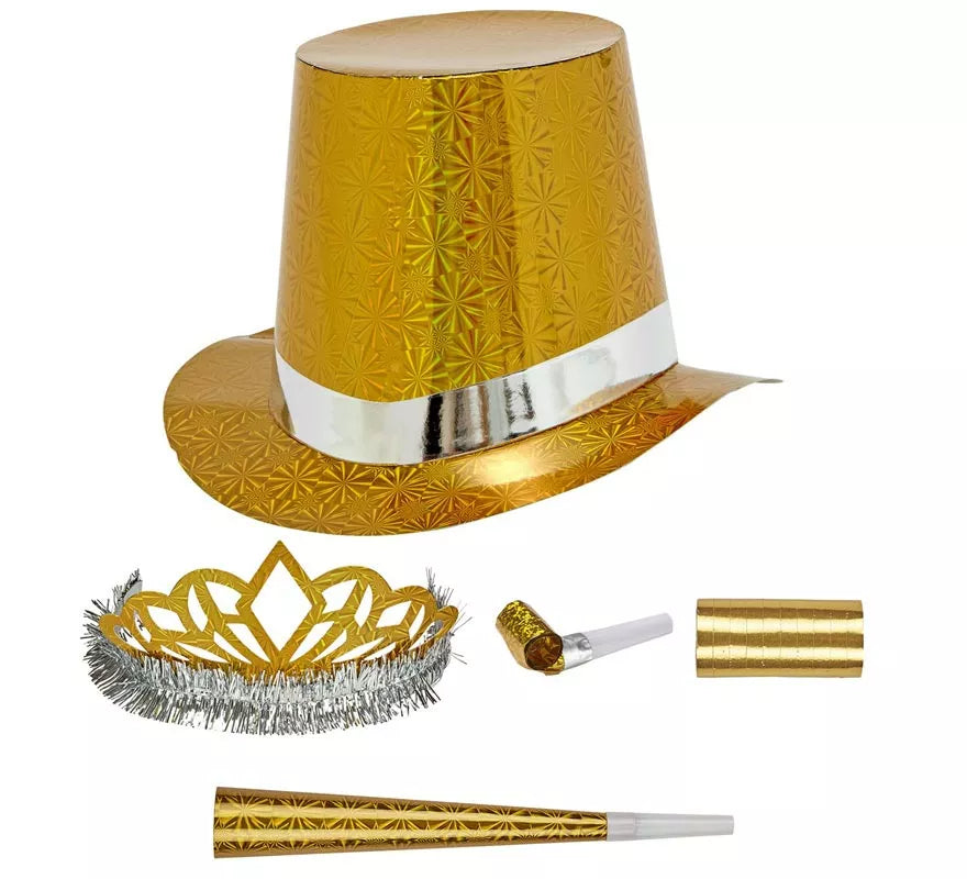 Translation missing: it.Kit 5 Cotillones Las Vegas Party Holográfico dorado