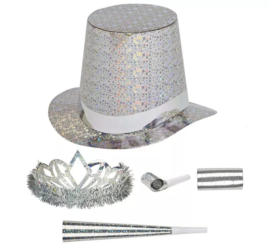 Translation missing: it.Kit 5 Cotillones Las Vegas Party Holográfico plateado