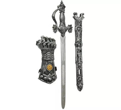 Kit cavaliere medievale: 65 cm di spada e guanto di sfida