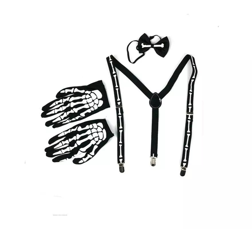 Translation missing: it.Kit Calavera: Tirantes, Pajarita y Guantes