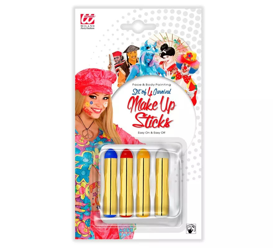 Kit de 4 Barras Maquillaje grandes de colores de 21 ml