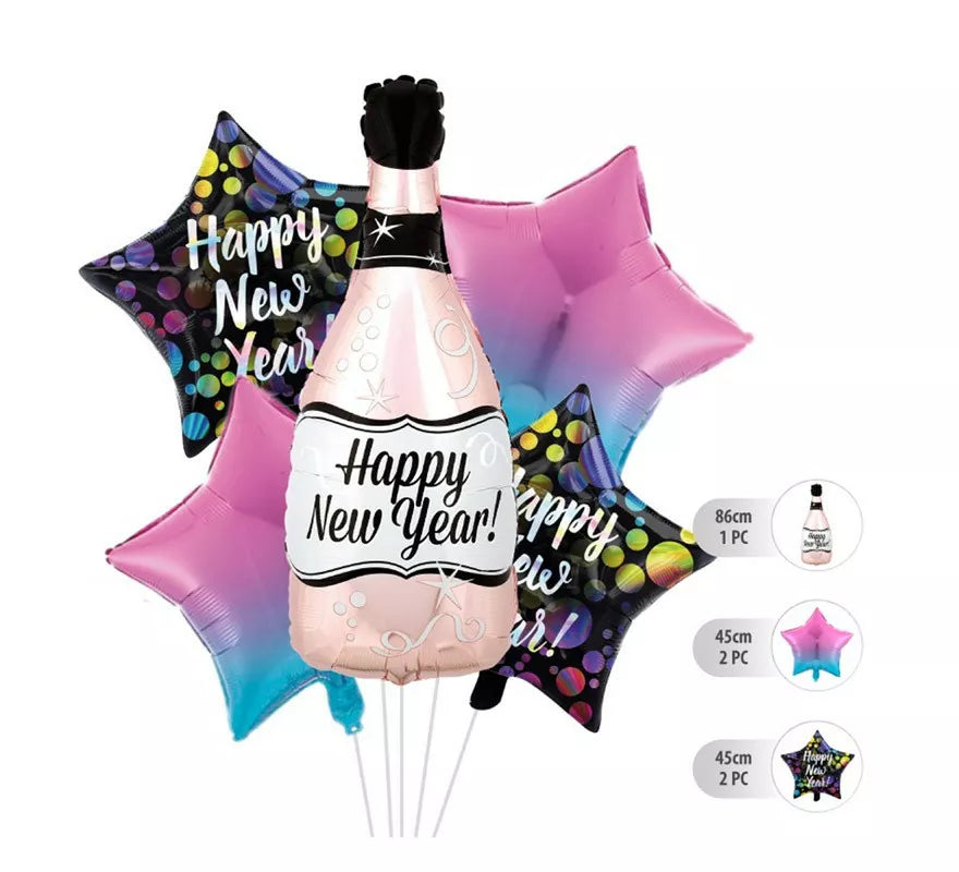 Translation missing: it.Kit de 5 Globos Foil Champagne de Happy New Year