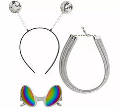 Kit alieno spaziale: fascia, occhiali e collana