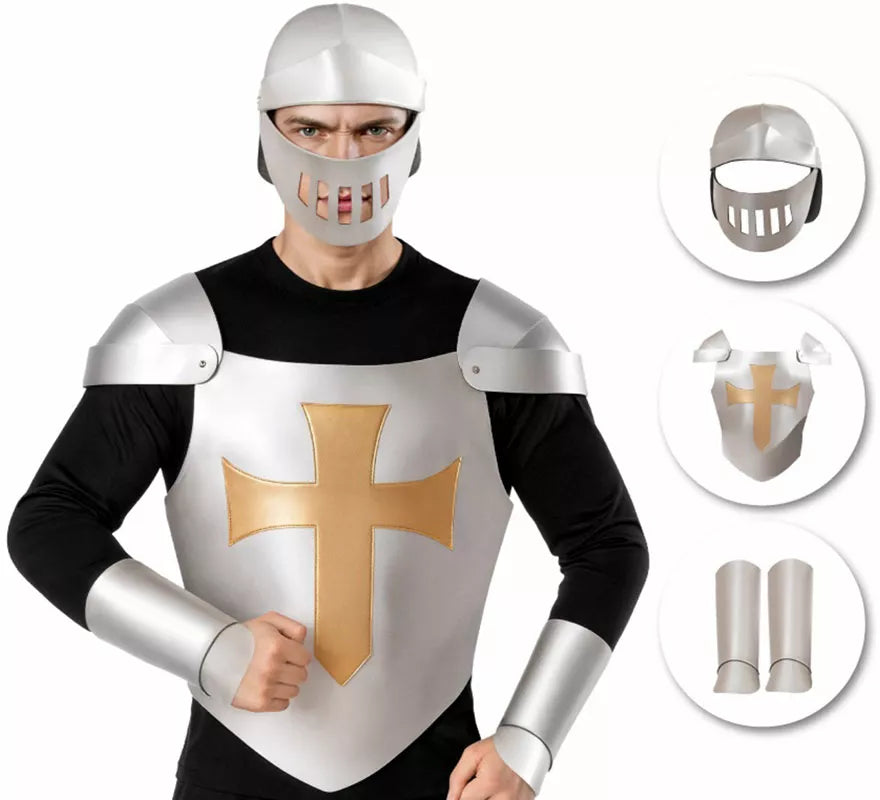 Translation missing: it.Kit de Armadura Medieval plateada para hombre