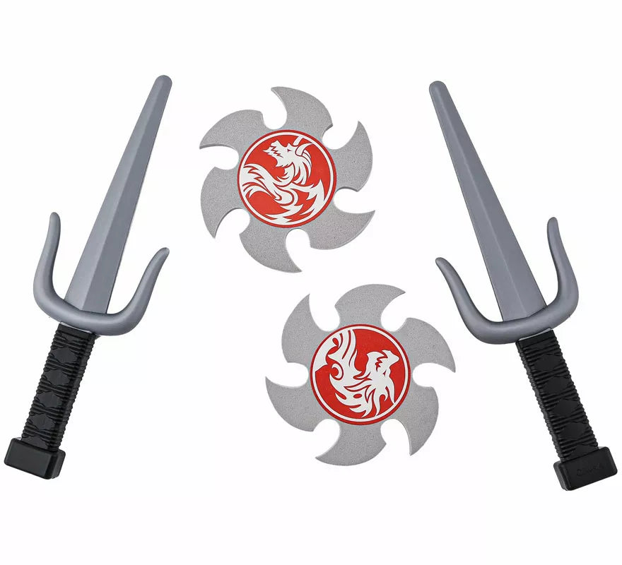 Translation missing: it.Kit de Armas Ninja: 2 Dagas y 2 Estrellas de plástico