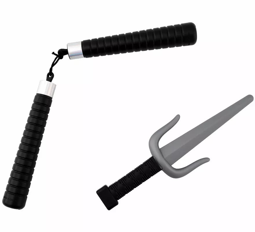 Translation missing: it.Kit de Armas Ninja: Nunchaku y Daga de plástico