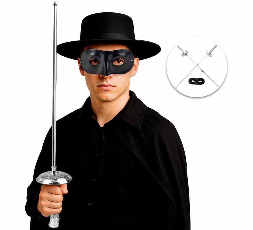 Translation missing: it.Kit de Bandido: Antifaz y 2 Espada de 60x9 cm de plástico