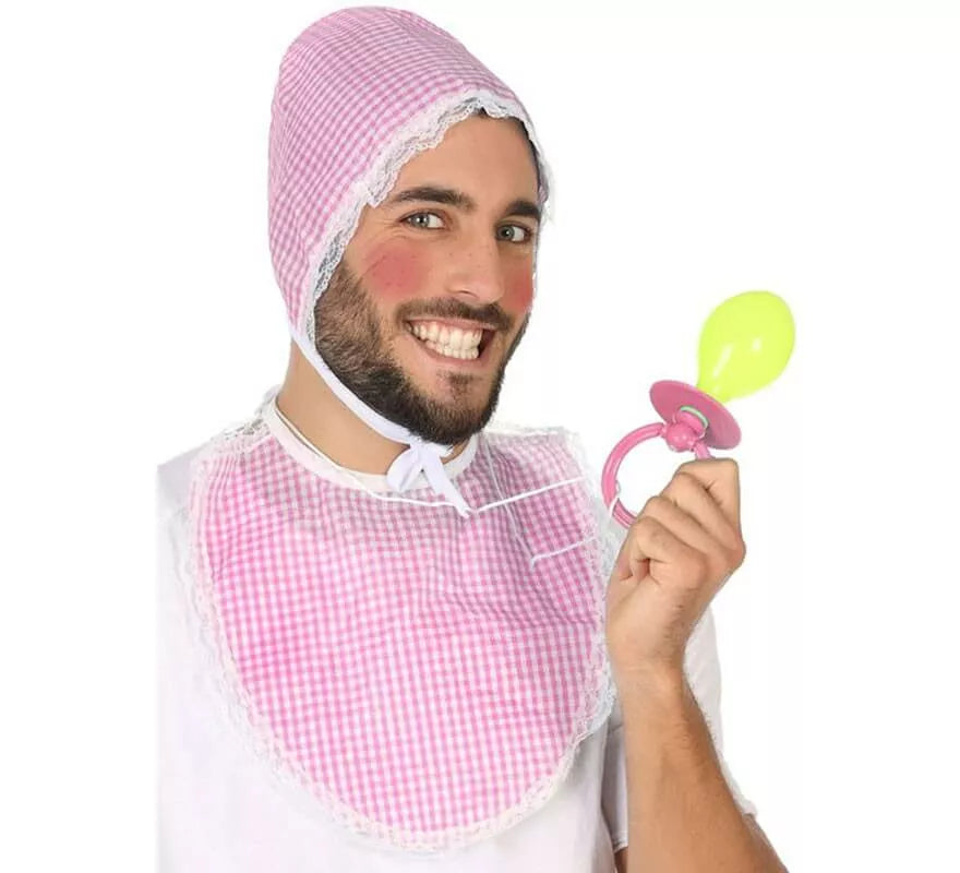 Translation missing: it.Kit de Bebé para Rosa: Gorro, Babero y Chupete
