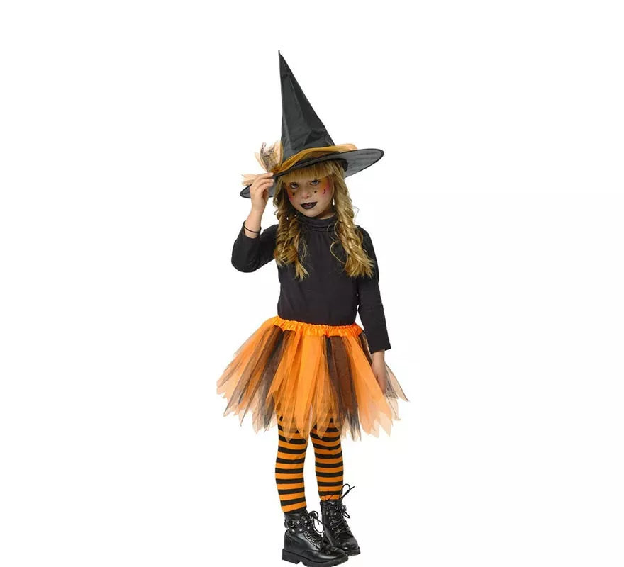 Translation missing: es.Kit de Bruja Infantil: Tutú naranja y Sombrero