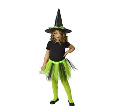 Kit da strega per bambini: tutù verde e cappello