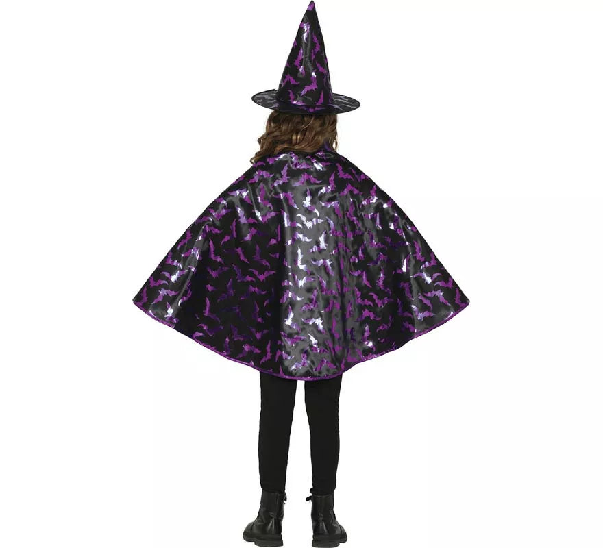 Translation missing: it.Kit de Bruja negro y lila Infantil: Capa y Sombrero