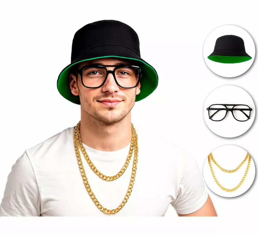 Translation missing: es.Kit de Cantante Hip-hop: Gorro, Gafas y Collar