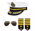 Kit de Capitán Marino: Gorra, Gafas y Presillas de grado