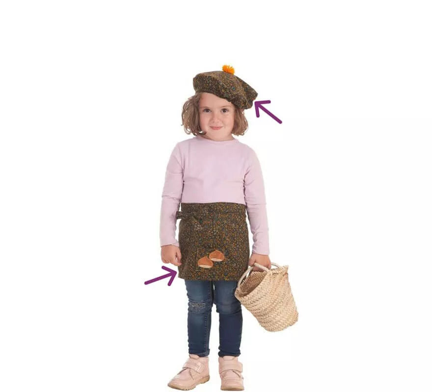 Translation missing: it.Kit de Castañera para bebé: Delantal y Gorro con Flores