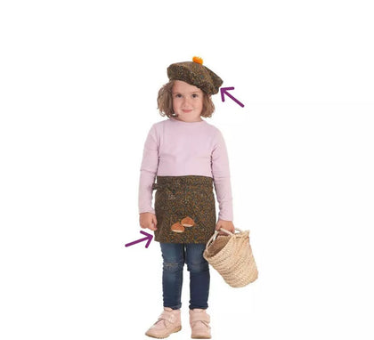 Kit de Castañera para bebé: Delantal y Gorro con Flores