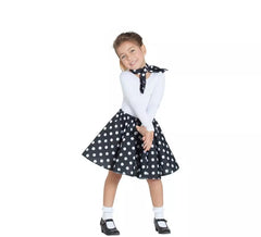 Kit pin up nero per bambina: gonna e fazzoletto