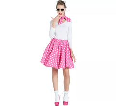 Kit ragazza pin up rosa per donna: gonna e fazzoletto