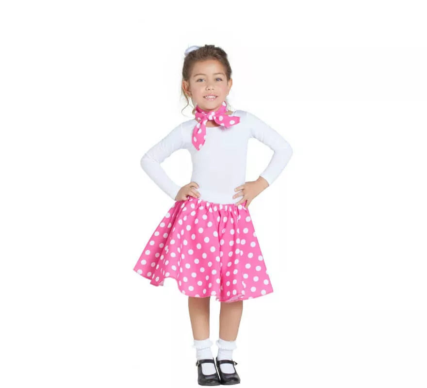 Kit de Chica Pin Up Rosa para niña: Falda y Pañuelo
