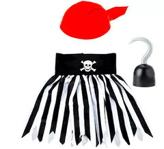 Kit Pirate Girl per bambina: Sciarpa, Gonna e Gancio