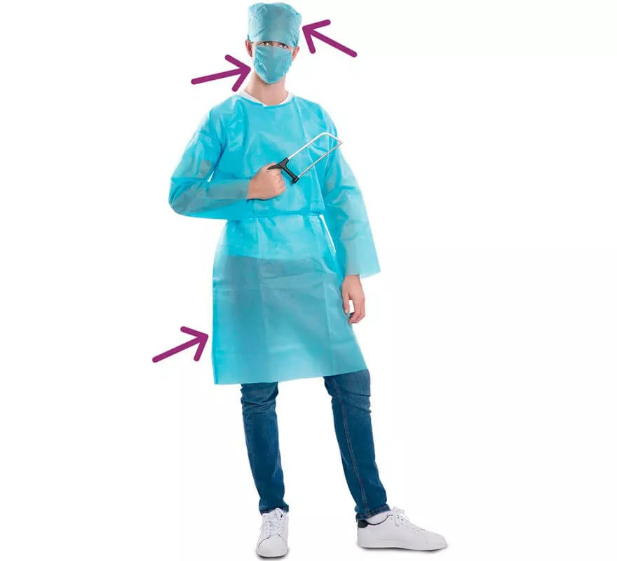 Translation missing: es.Kit de Cirujano: Bata, Mascarilla y Gorro