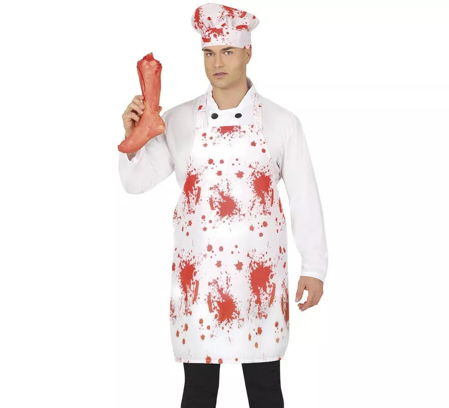 Translation missing: it.Kit de Cocinero: Gorro y Delantal con Sangre 55x70 cm