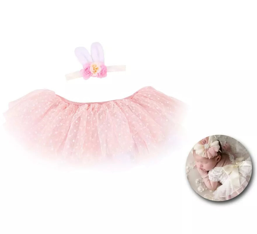 Translation missing: it.Kit de Conejito Newborn infantil: Tutú y cinta de orejas