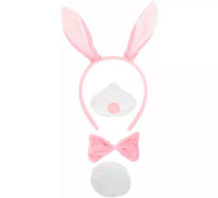 Pink Bunny Kit: Cerchietto, Naso, Papillon e Coda