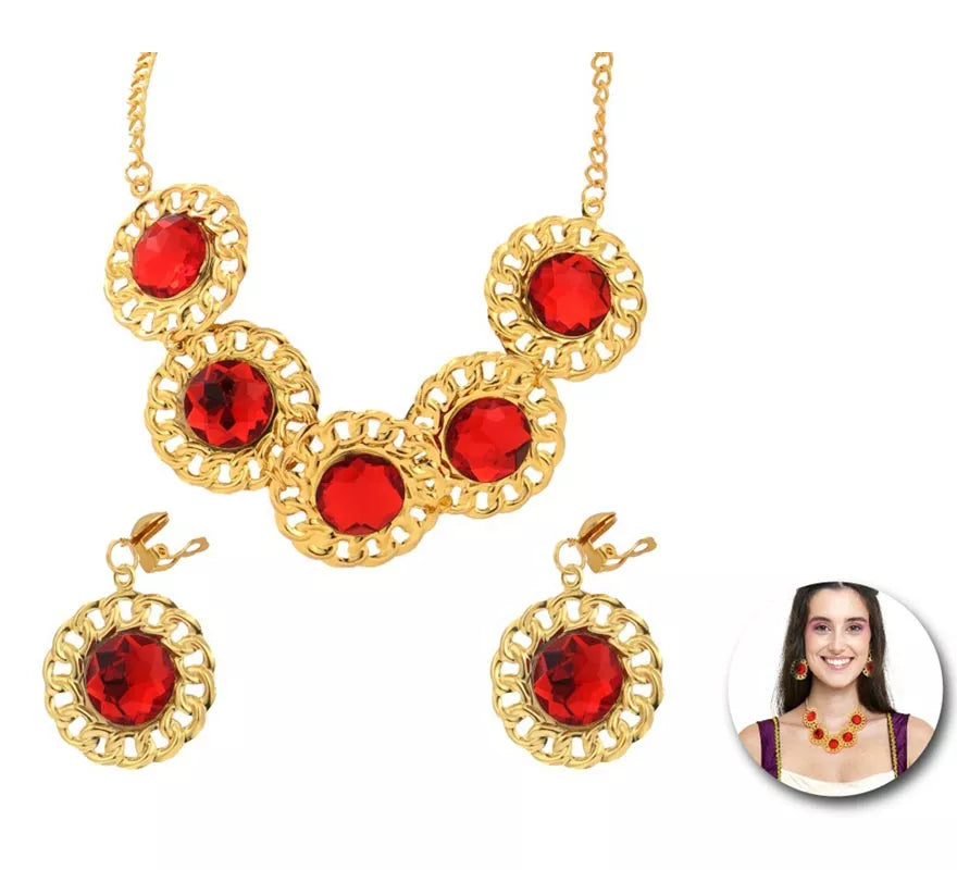 Translation missing: it.Kit de Dama Medieval adulto: 2 Pendientes y Collar