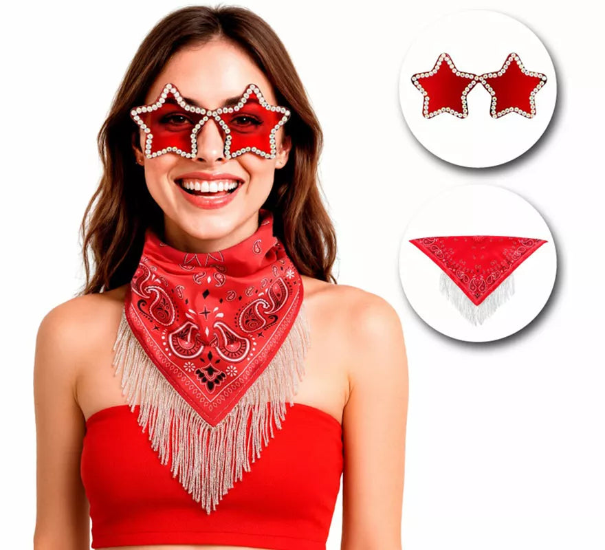 Translation missing: it.Kit de Despedida rojo para mujer: Pañuelo y Gafas