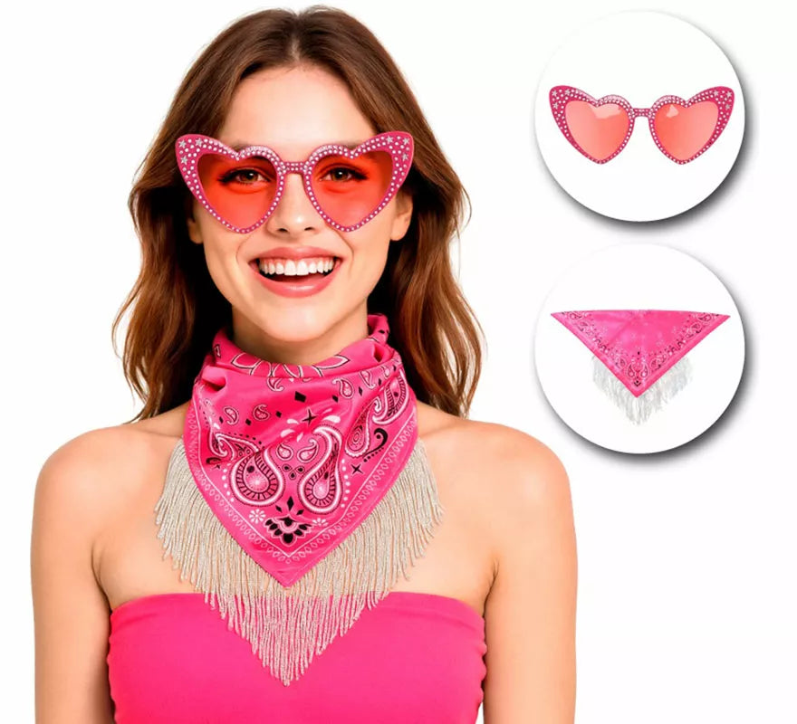 Kit de Despedida rosa para mujer: Pañuelo y Gafas