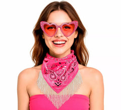 Kit per addio al nubilato rosa per donne: sciarpa e occhiali