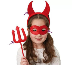 Kit diavolo per bambini: diadema, maschera e tridente