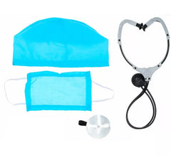 Kit medico: berretto, maschera, stetoscopio e riflettore