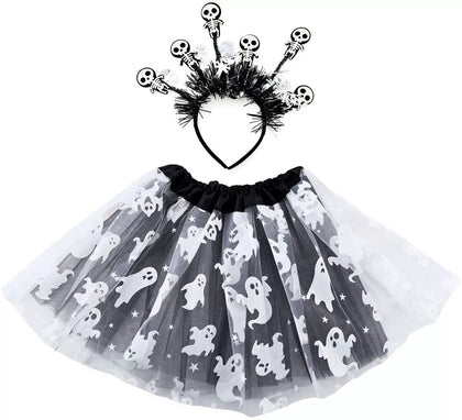 Kit de Fantasma: Diadema y Tutú Infantil