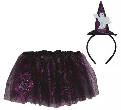 Kit de Fantasma Infantil: Tutú y Diadema 30 cm