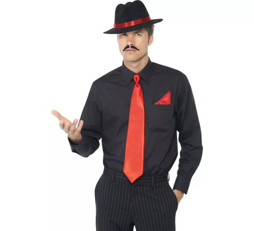 Translation missing: it.Kit de Gánster Rojo: Sombrero, Corbata y Pañuelo