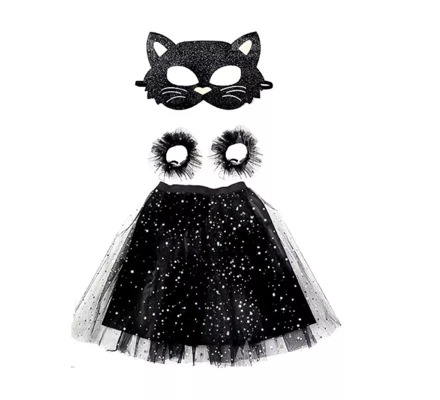 Translation missing: it.Kit de Gata negra: Tutú, Muñequeras y Antifaz