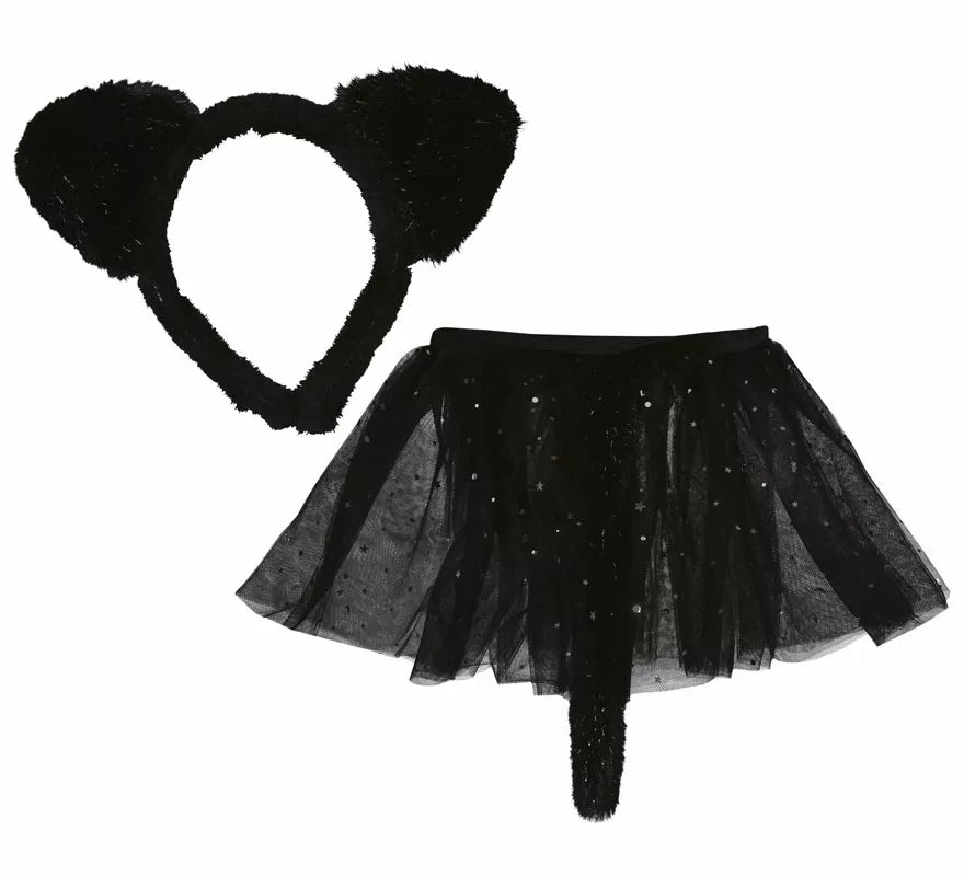 Translation missing: it.Kit de Gatita negra infantil: Diadema y falda