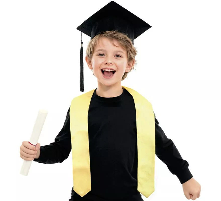 Translation missing: it.Kit de Graduado infantil: Birrete negro y Estola o Banda dorada