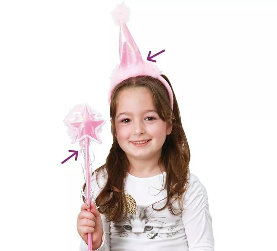 Translation missing: it.Kit de Hada Rosa Infantil: Sombrero y Varita