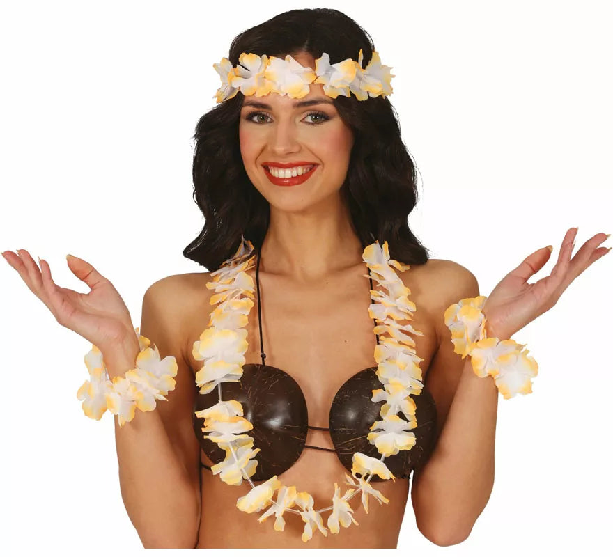 Translation missing: it.Kit de Hawaiana naranja: Collar, tocado y pulseras