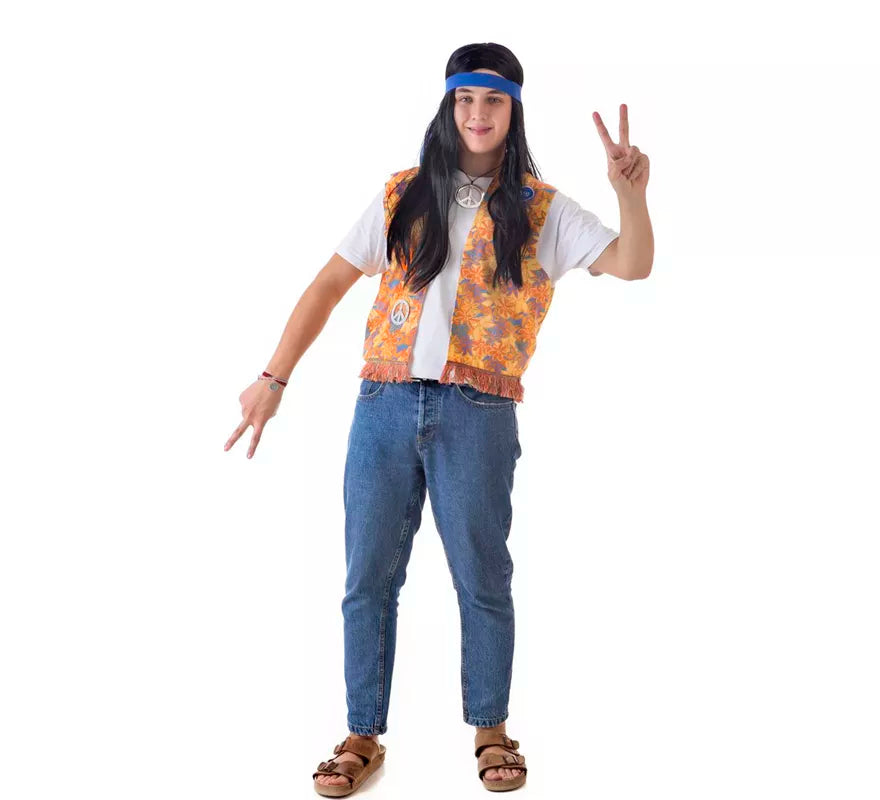 Translation missing: it.Kit de Hippie Flores para hombre: Chaleco y Cinta para la cabeza